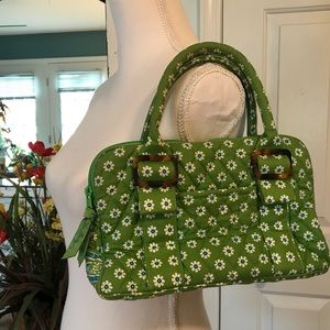 Vera Bradley green satchel handbag